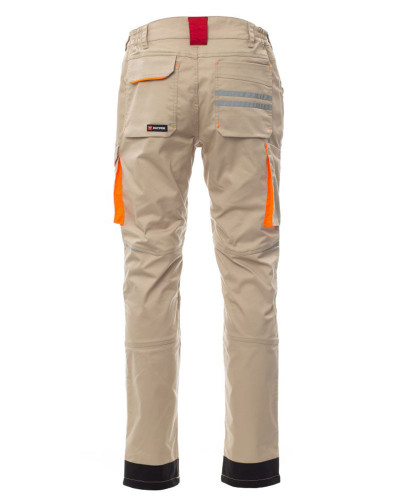 Pantalon de travail stretch toutes saisons avec poches genouillères Kaki - Noir