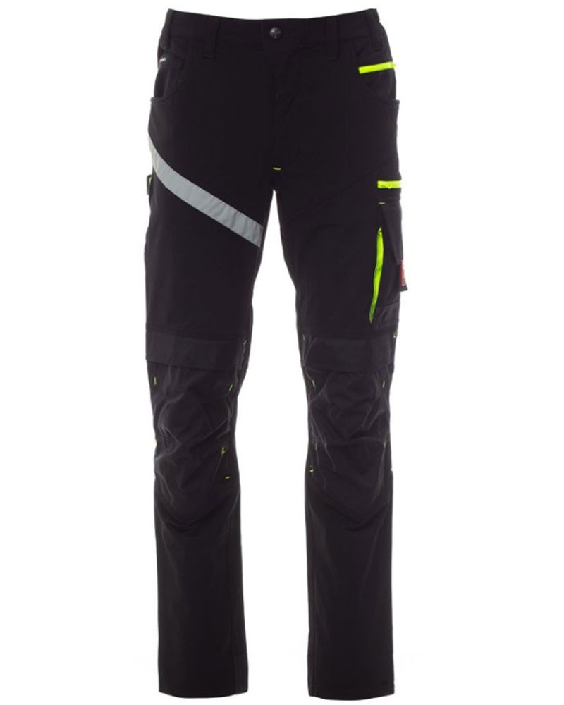Pantalon de travail extra stretch toutes saisons avec poches genouillères Noir - Noir