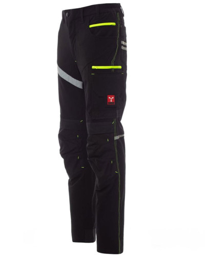 Pantalon de travail extra stretch toutes saisons avec poches genouillères Noir - Noir