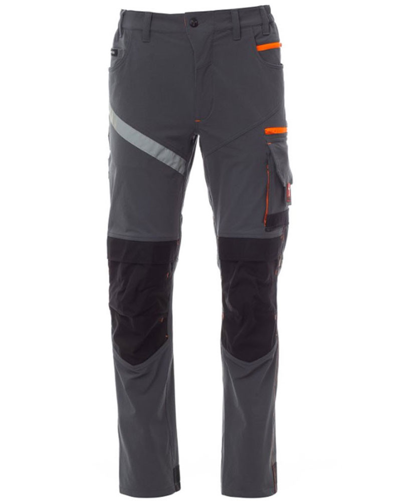 Pantalon de travail extra stretch toutes saisons avec poches genouillères Fumée - Noir
