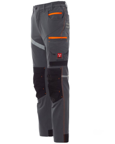 Pantalon de travail extra stretch toutes saisons avec poches genouillères Fumée - Noir