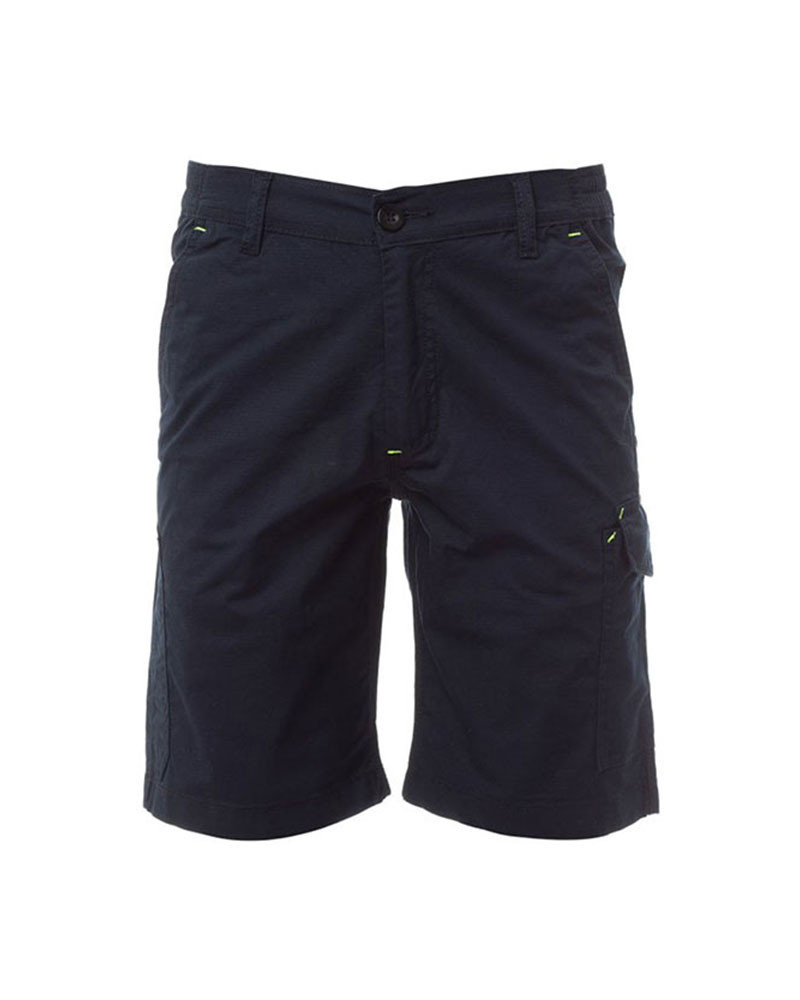 Bermuda de travail ripstop stretch uni Bleu marine