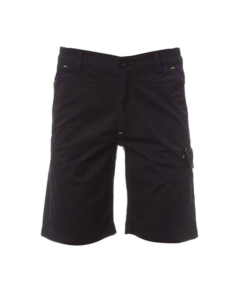 Bermuda de travail ripstop stretch uni Noir