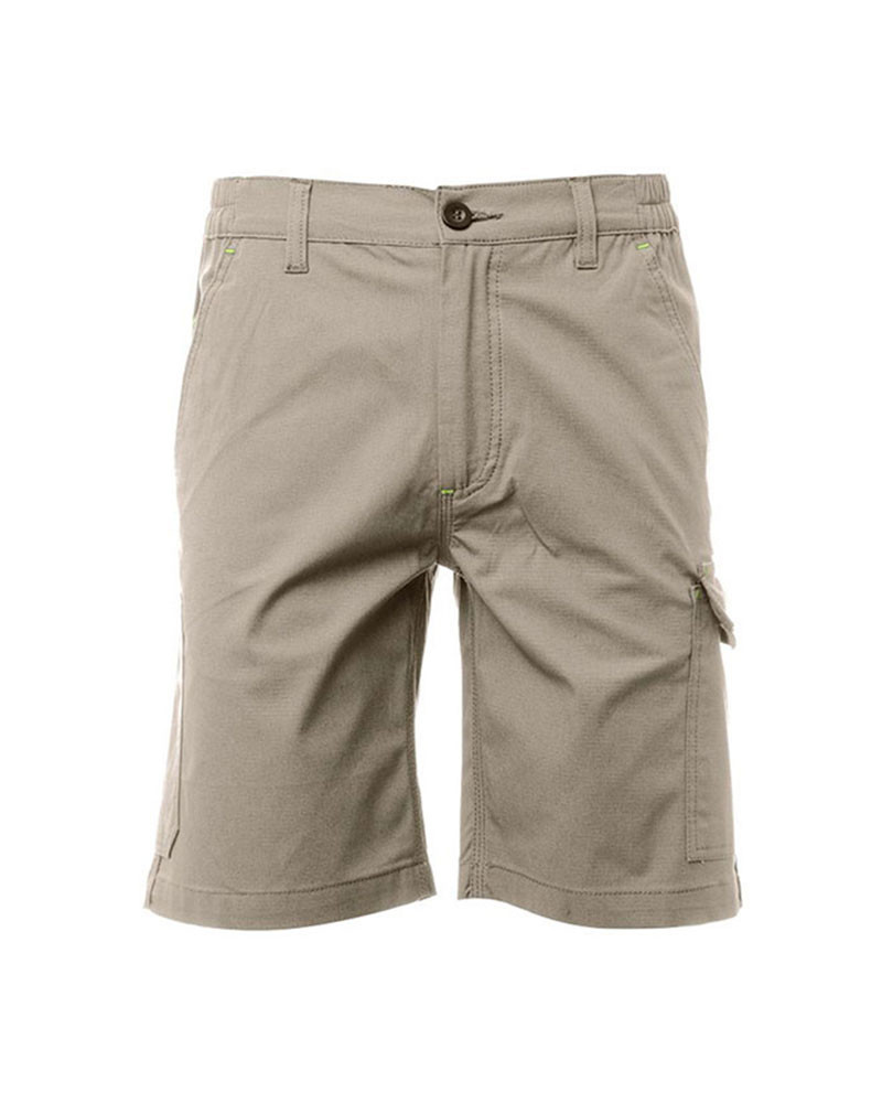 Bermuda de travail ripstop stretch uni Kaki
