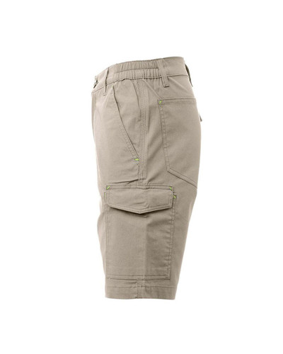 Bermuda de travail ripstop stretch uni Kaki