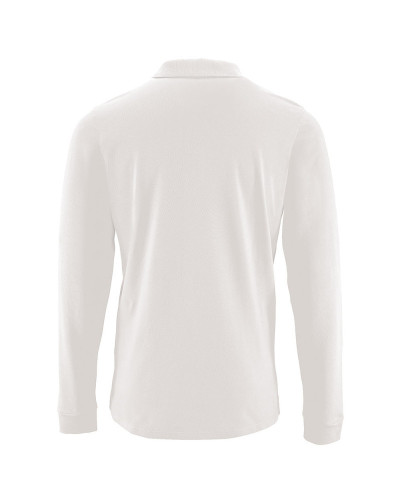 Polo 100% coton basic manches longues blanc