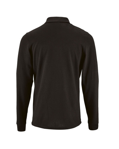 Polo 100% coton basic manches longues noir