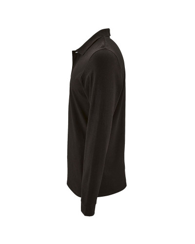Polo 100% coton basic manches longues noir