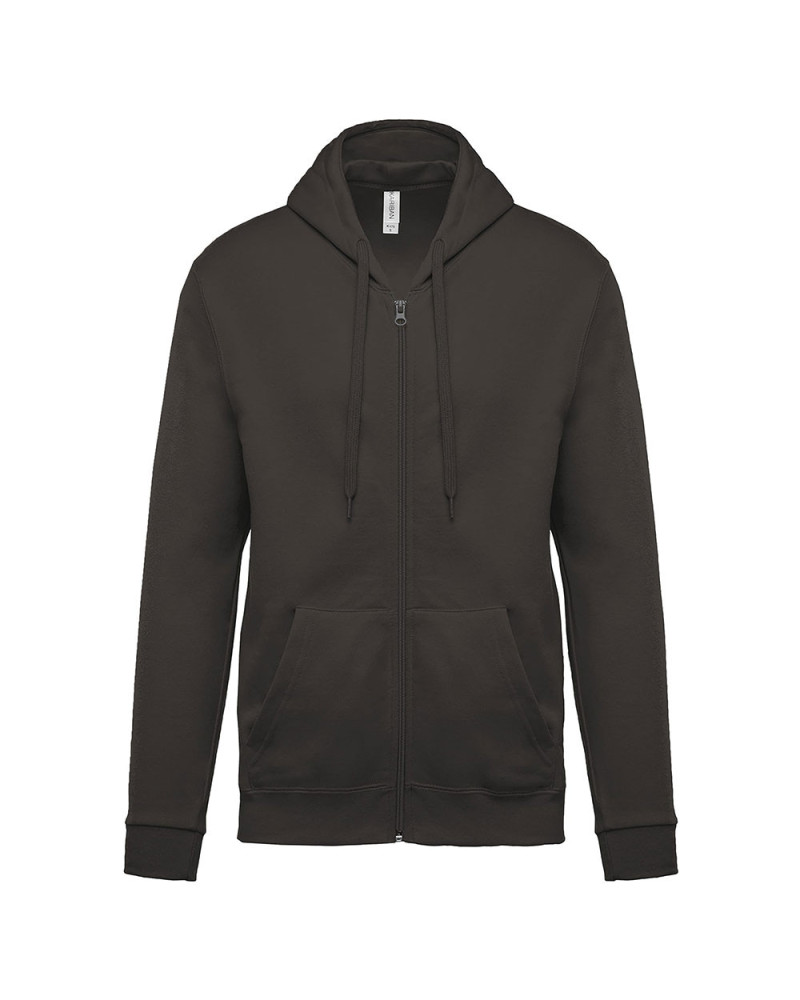 Veste sweat zippée à capuche gris foncé