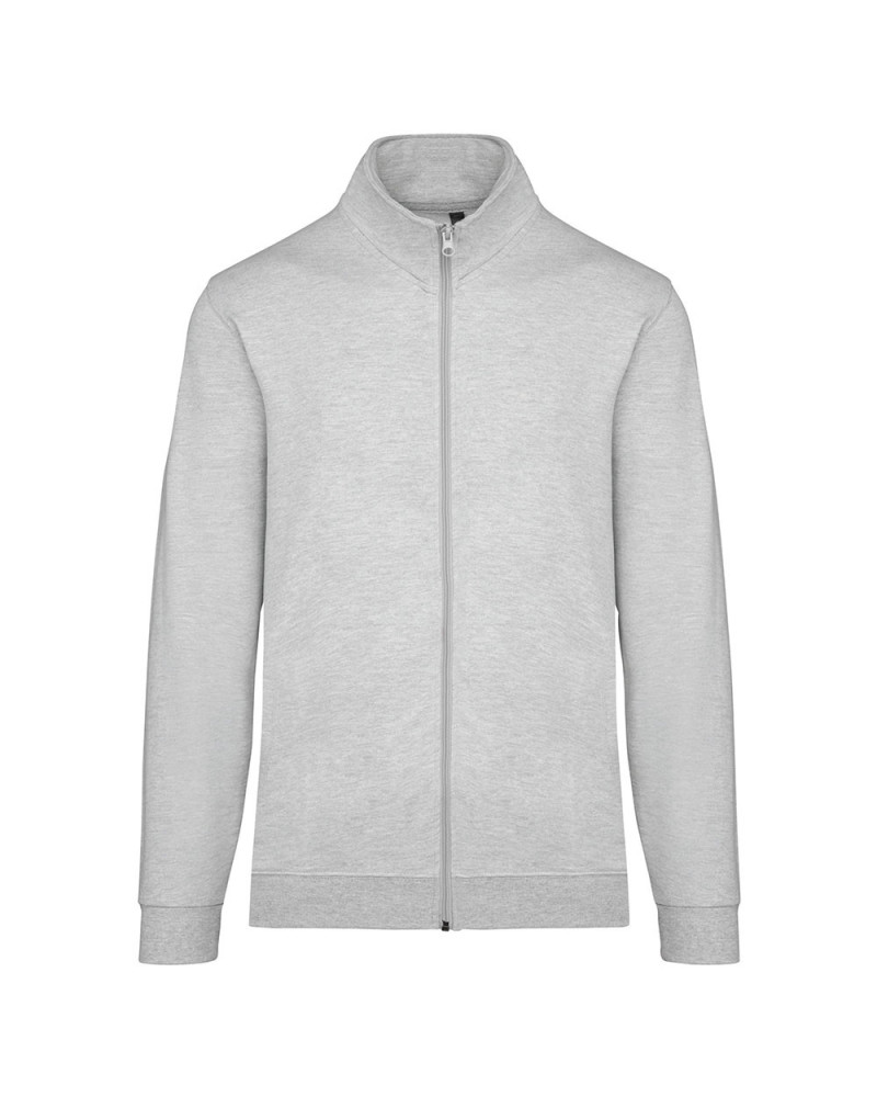 Veste sweat zippée gris chiné