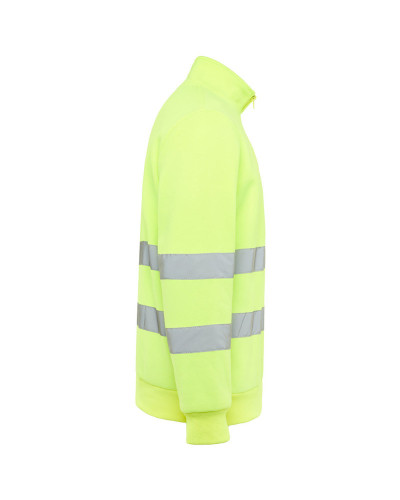 Sweat haute visibilité col zippé jaune fluo