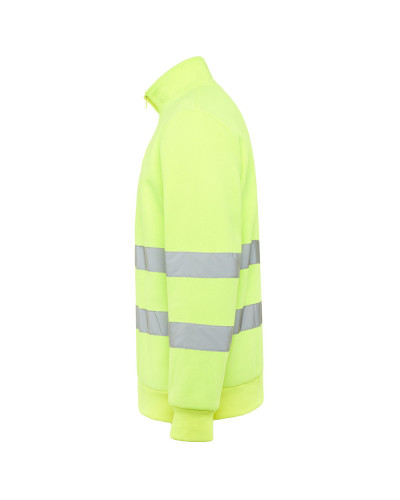 Sweat haute visibilité col zippé jaune fluo