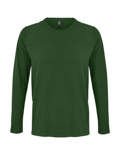 T-shirt basique coton manches longues vert bouteille : confort