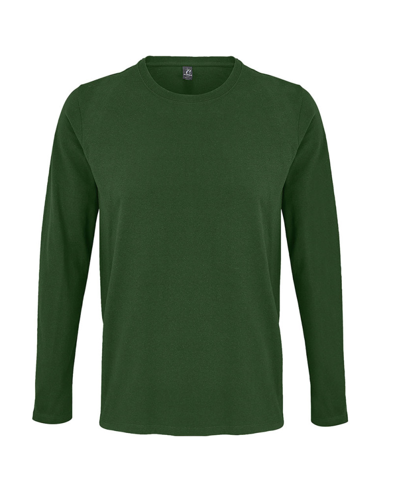 T-shirt basique coton manches longues vert bouteille : confort