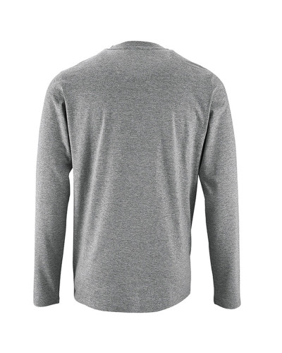 T-shirt basique coton manches longues gris chiné : confort