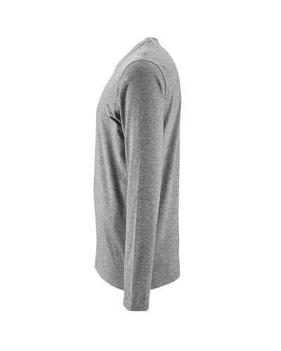 T-shirt basique coton manches longues gris chiné : confort