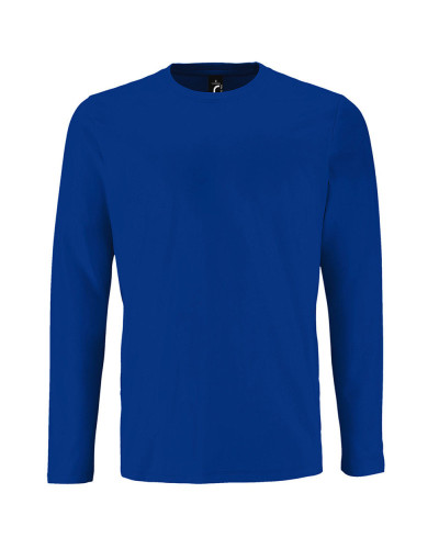 T-shirt basique coton manches longues bleu royal : confort