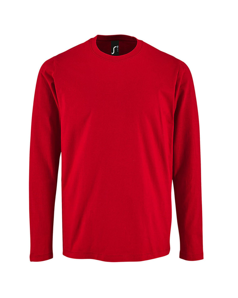 T-shirt basique coton manches longues rouge : confort