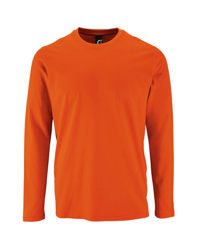T-shirt basique coton manches longues orange : confort