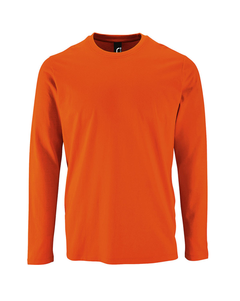 T-shirt basique coton manches longues orange : confort