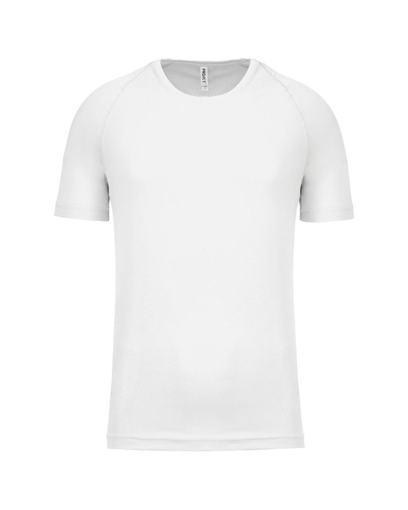 T-shirt technique manches courtes blanc ultra résistant